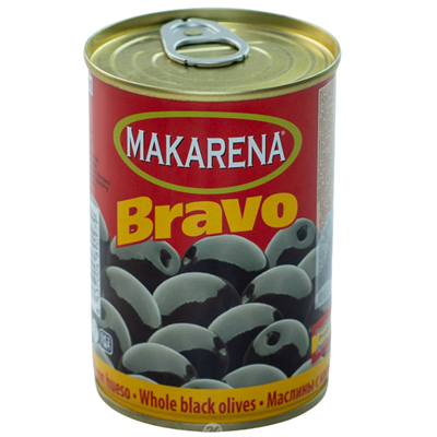 Оливки Makarena/BRAVO черные с косточкой 314мл - фото 8193