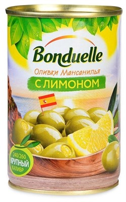 Bonduelle Оливки с лимоном 314 мл - фото 8329