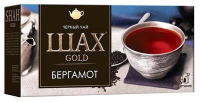 Чай черный Шах Gold Бергамот 25 пакетов - фото 8380