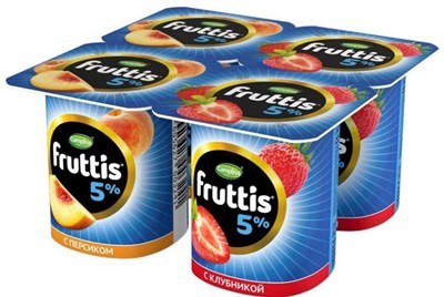 Fruttis жир 5% Клубника-Персик 115гр - фото 8895