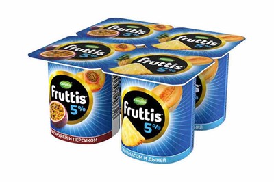 Fruttis жир 5% Персик-Маракуйя-Ананас-Дыня 115гр - фото 8909