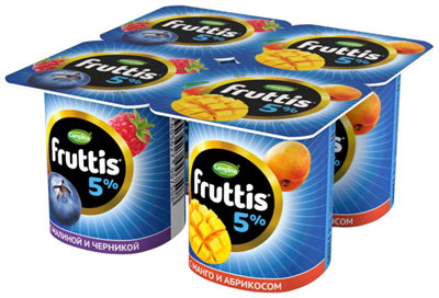 Fruttis жир 5% Малина-черника-Абрикос-манго 115гр - фото 8910