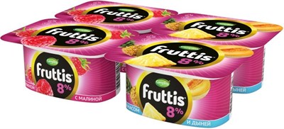 Fruttis жир 8% Малина-Ананас-Дыня 115гр. - фото 8951