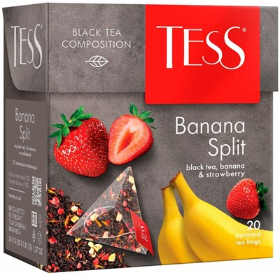 Чай черный Tess Banana split 20 пирамид - фото 8988