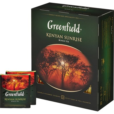 Чай черный Гринфилд Kenyan sunrise 200гр. 100пакетов - фото 8993