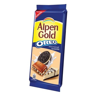Шоколад Альпен Гольд Орео классический чизкейк 90гр - фото 9502