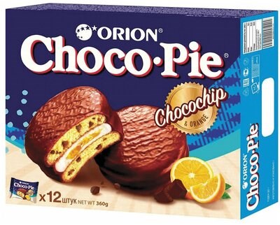 Печенье бисквитное Orion Choco-Pie Апельсин и шоколад 360гр - фото 9817