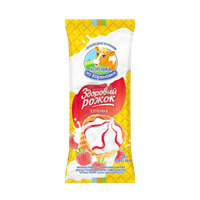 Мороженое Коровка рожок пломбир с клубникой 120гр