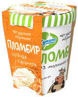 Мороженое Купино пломбир арахисовый с соленой карамелью в ведерке 270гр