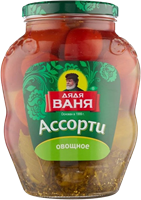Ассорти Дядя Ваня Огурцы и томаты 1,8 л