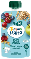 Пюре Фруто-Няня яблоко и ягоды пауч 90гр