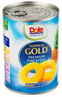 Ананасовые кольца в соке DOLE Tropical Gold 567 гр
