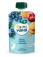 Пюре Фруто-Няня 90гр пауч яблоко черника печенье с аронией