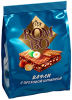 Вафли Rombo с ореховой начинкой 200гр