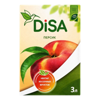 Нектар DiSA Яблочно-персиковый с мякотью, 3л