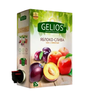 Сок GELIOS Яблоко-слива, 100%, коробка+пакет с краником, 3л
