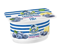 Простоквашино Творог Голубика-Банан 110 гр