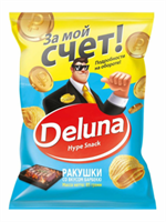 Снеки кукурузные Deluna Ракушки с соусом барбекю 85гр
