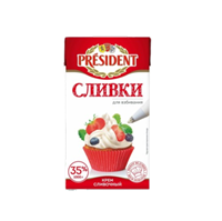 Сливки Президент 35,1% 1л