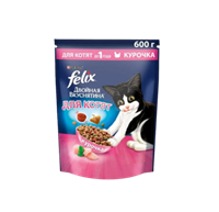 Феликс Двойная Вкуснятина 600 гр сухой корм для котят курочка