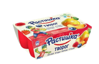 Творог Растишка Лесные ягоды Персик-груша 6*45гр.