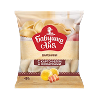 Вареники Бабушка Аня с картофелем и шкварками 430гр Вареники Бабушка Аня с картофелем и шкварками 430гр
