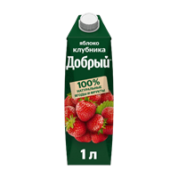 Напиток сокосодержащий Добрый яблоко-клубника 1л