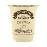 Сметана Брест-Литовск 15% 300гр