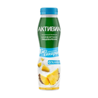 Биойогурт Акивия питьевая 260 гр Ананас