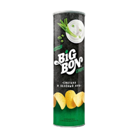 Чипсы BIGBON со вкусом Сметана и зеленый лук 130гр
