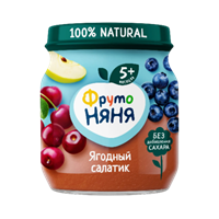 Пюре Фруто-Няня ягодый салатик ст/б 100гр Пюре Фруто-Няня ягодый салатик ст/б 100гр