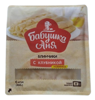 Блинчики Бабушка Аня с клубникой 360 гр 