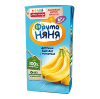 Сок ФрутоНяня Банан с мякотью 0,2л Сок ФрутоНяня Банан с мякотью 0,2л