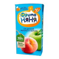 Сок ФрутоНяня Яблоко и персик 0,2л Сок ФрутоНяня Яблоко и персик 0,2л