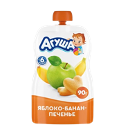 Пюре Агуша Я Сам яблоко,банан,печенье 90гр