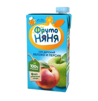 Сок ФрутоНяня Яблоко и персик 0,5л Сок ФрутоНяня Яблоко и персик 0,5л
