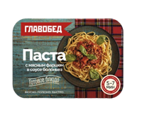 Паста Главобед с мясным фаршем в соусе Болоньез замороженная 300гр