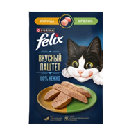 Корм Феликс паштет курица, кролик 75гр