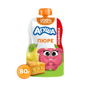 Пюре Агуша фрукт. груша пирог 80 гр