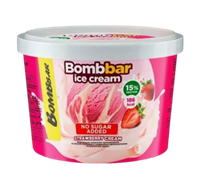 Мороженое BOMBBAR молочное протеиновое Клубника с клубничным кремом 150гр 