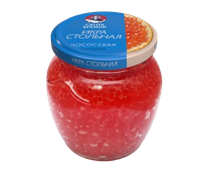 Икра Стольная Имитированная лососевая красная ст/б 480гр  Икра Стольная Имитированная лососевая красная ст/б 480гр