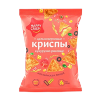 Криспы кукурузно-рисовые Happy Crisp Итальянская пицца 50 гр