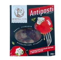 Антипасти Burenka Club балканский красный перчик фарш. мягким сливочным сыром в масле 260гр