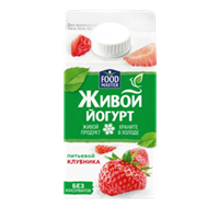 Йогурт Питьевой FOOD MASTER Живой со вкусом клубники 2% 450гр