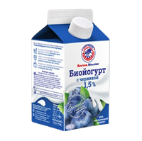 Биойогурт Восток Молоко с черникой жир 1,5% т/пак 0.45л