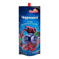 Черника Буздякский протертая с сахаром дой-пак 280гр