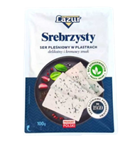 Сыр Lazur серебристый полутвердый с голубой плесенью нарезка 100гр
