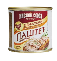 Паштет Мясной Союз деликатесный из куриной печени ключ 240 гр 