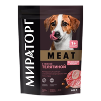 Корм для собак Meat Мираторг сухой с телят д/взр собак мел.пород, 500гр