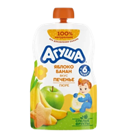 Пюре Агуша Яблоко банан печенье 90гр 